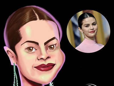 caricature of selena gomez