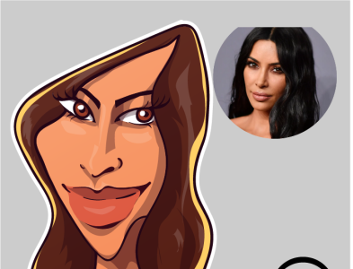 caricature of kim kardashian avatar caricature comic comics design illustration iris vector