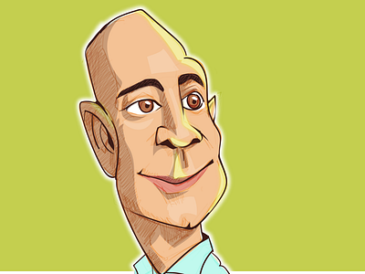 caricature of Jeff Bezos