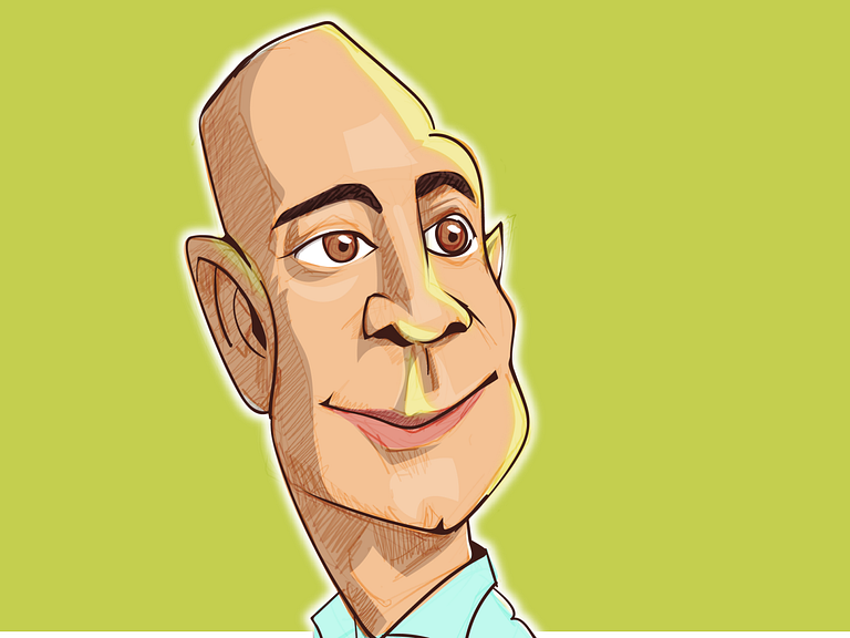 caricature of Jeff Bezos by IRIS Studio on Dribbble