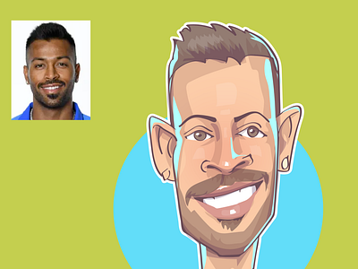 CARICATURE OF HARDIK PANDYA avatar caricature comic comics design illustration iris vector