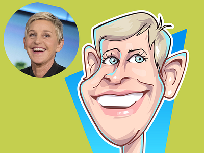 Caricature of Ellen DeGeneres avatar caricature comic comics design illustration iris vector