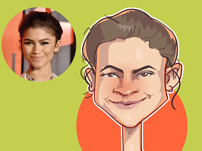 caricature of Zendaya avatar caricature comic comics design illustration iris logo vector