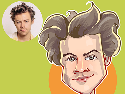 caricature of Harry Styles