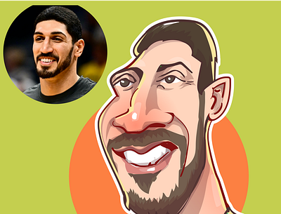 caricature of Enes Kanter avatar caricature comic comics illustration iris vector