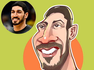 caricature of Enes Kanter