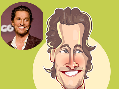 caricature of matthew mcconaughey avatar caricature comic comics design iris vector