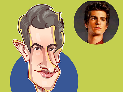 caricature of Andrew Garfield