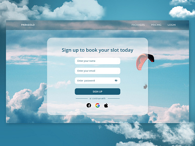 Daily UI Design Challenge- Sign up page for Travel website