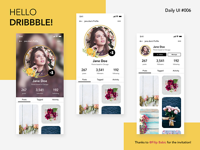 Daily UI #006 - Profile Page