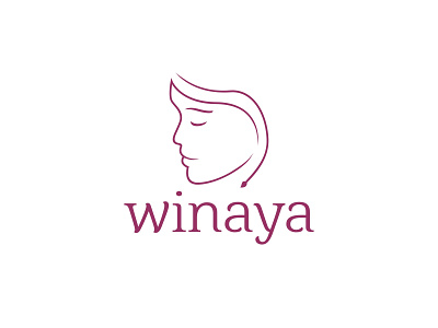 Winaya Beauty Logo beauty feminime flat design icon lipstick logo design salon skincare vector women