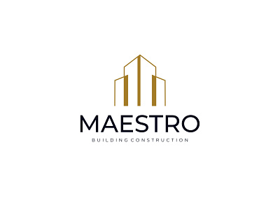 Logo Maestro Building Construction building building design bussiness conservative construction design logo elegant flat design logo luxury minimalist modern professional serious