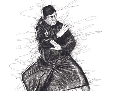 RM Tarmadji Boedi Harsono illustration javanese martial arts scribble scribble art warrior