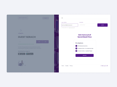 Secret Book Price - Log In Page adobe xd developers development different figma get more inside lettering login login form logo logo design register sing sing in ui ui design uiux ux web design
