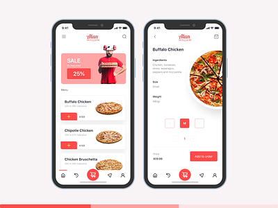 Alan Pizza | App Design figma food menu pizza pizza box pizza logo pizza menu ui ui design uiux ux web design