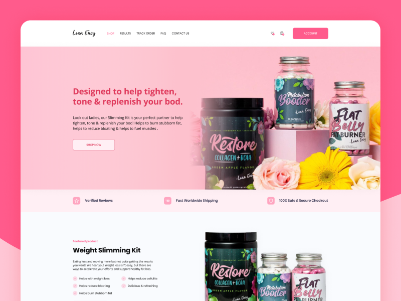 Lean Envy Landing Page by Sabri Hakuli on Dribbble