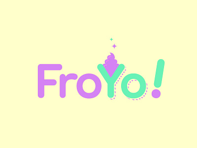 FroYo! 2d cream flat froyo frozen logo logotype yogurt