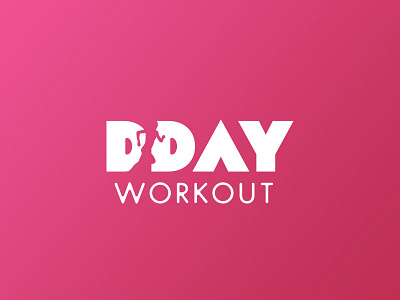 DDAY 2d flat gym logo logotype negative space training workout