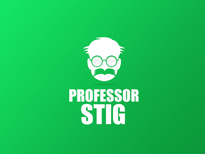 Professor Stig 2d book face flat glasses logo logotype negative space professor