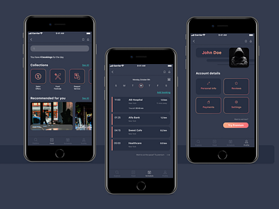 Booking App app design ui ux