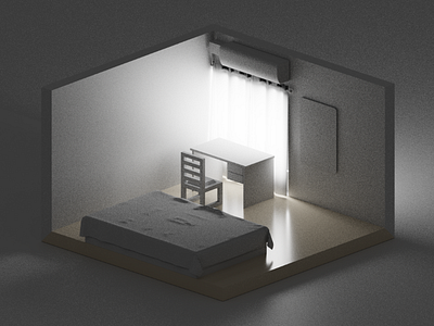 My world, my room 3d b3d blender calm clean home illustration isometric lighting room work
