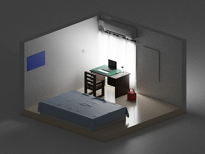 My world, my nest 3d b3d blender home illustration interior isometric lighting minimal