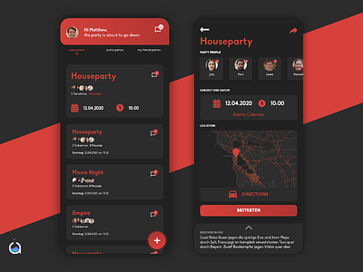 PartyTime: PartyPlanner adobe xd adobexd app design flutter minimal mobile mobile app mobile app design mobile design mobile ui ui ux