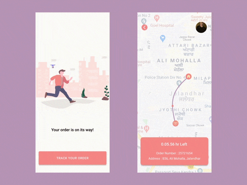 Location Tracker UI | Daily UI | Order Tracker Drone aftereffects animated gif daily 100 challenge dailyui drone figma location tracker motion design tracking app ui ux uidesign