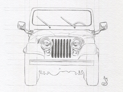 Jeep Sketch WIP auto illustration jeep mst3k rifftrax sketch wip