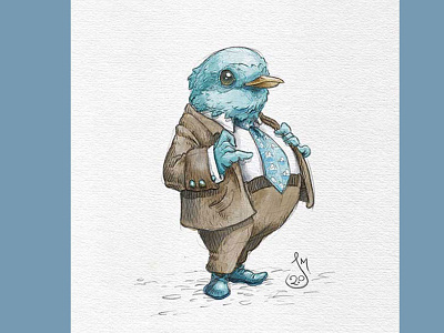 Birdman bird drawing illustration professional sketch suit
