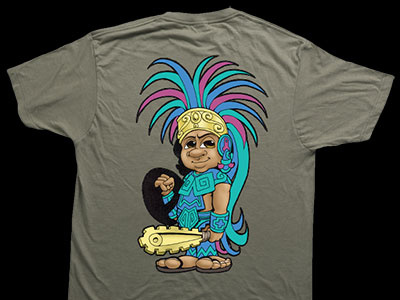 Lil Aztec T apparel aztec cartoon clothing illustration toltec toltec clothing