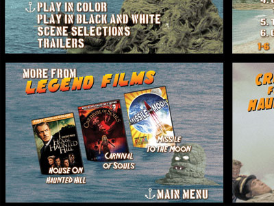 Creature From The Haunted Sea DVD Menus creature creature from the haunted sea design dvd dvd menus graphic design legend films