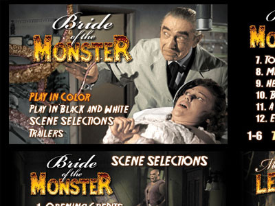 Bride of the Monster bride of the monster design dvd dvd menus graphic design legend films monster