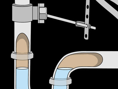 P Trap homewarehouse illustration p trap pipes plumbing technical illustration vector