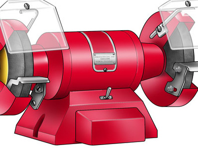 Bench Grinder bench grinder grinder homewarehouse illustration technical illustration tool tools