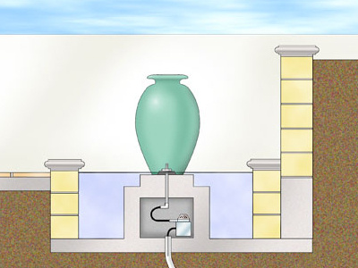 Fountain fountain illustration sunset magazine technical illustration