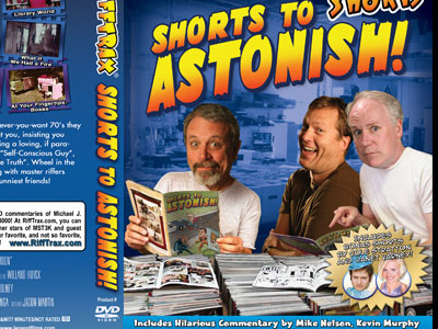 Shorts To Astonish DVD design comic comics design dvd dvd cover layout mst3k packaging packaging design photo manipulation rifftrax shorts