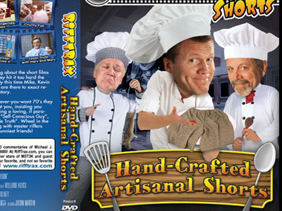 Hand-Crafted Artisanal Shorts DVD Cover artisanal chefs design dvd dvd cover layout legend films packaging packaging design photo manipulation rifftrax shorts