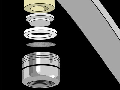 Faucet Aerator Assembly aerator assembly faucet homewarehouse illustration technical illustration vector