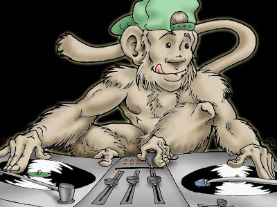 Dj Monkey cartoon dj dj monkey illustration monkey promotional