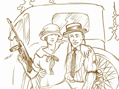 Sketch Dailies: Bonnie and Clyde bonnie and clyde daily doodle doodle illustration sketch sketch dailies
