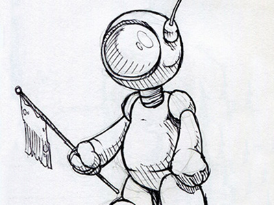 Astronaut astronaut daily doodle doodle illustration robot sketch