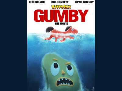 Gumby the Movie, Jaws spoof digital painting gumby illustration jaws mst3k pokey rifftrax