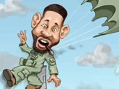 Captain Steven Hiller / Independence Day caricature cartoon daily doodle digital painting independence day independence day parody sketch dailies sketch dailies will smith