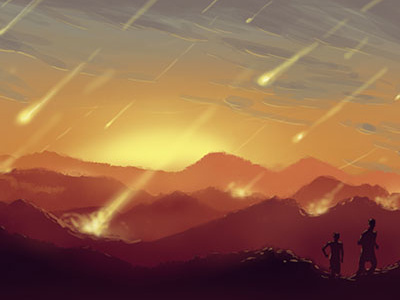 Meteor Shower digital painting illustration meteor meteor shower speed painting