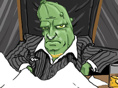 Scarface Pickle cartoon daily doodle illustration parody pickle scarface