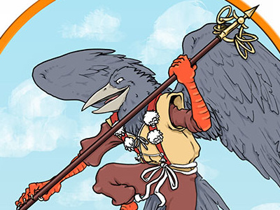 Tengu cartoon folklore illustration mythology tengu