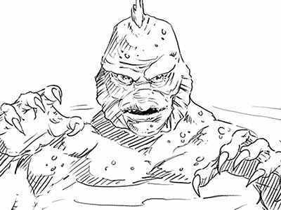 The Creature From The Black Lagoon creature daily doodle dailydoodle doodle drawing inktober monster