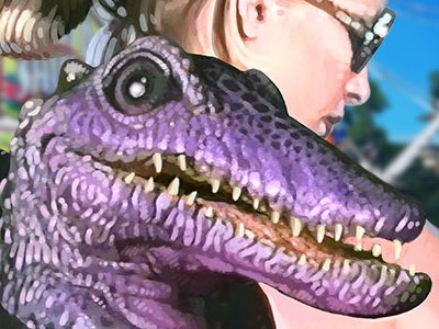 ROLLERGATOR alligator crocodile design digital painting gator illustration mst3k rifftrax rollergator