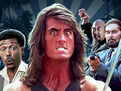 Samurai Cop digital painting gerald okamura illustration mathew karedas movie poster mst3k poster rifftrax robert zdar samurai samurai cop